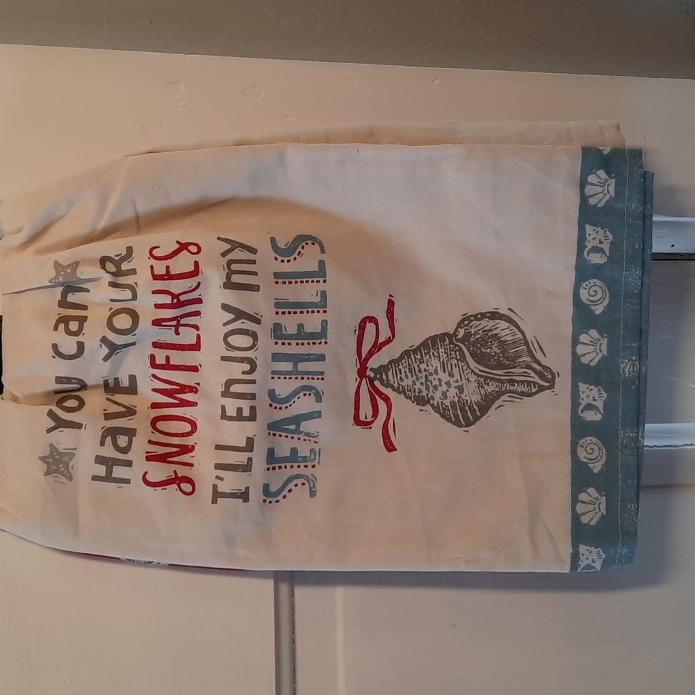 You Can Have Your Snowflakes I'll Enjoy My Seashells Kitchen Dish Towel Set NWT